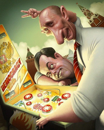 Агитплакат: Тандем. Путин, Медведев